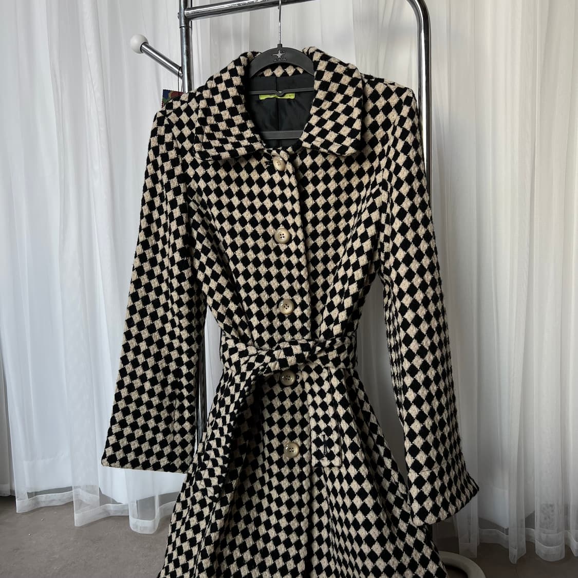 다이아몬드 패턴 벨트 코트자켓 상품이미지9