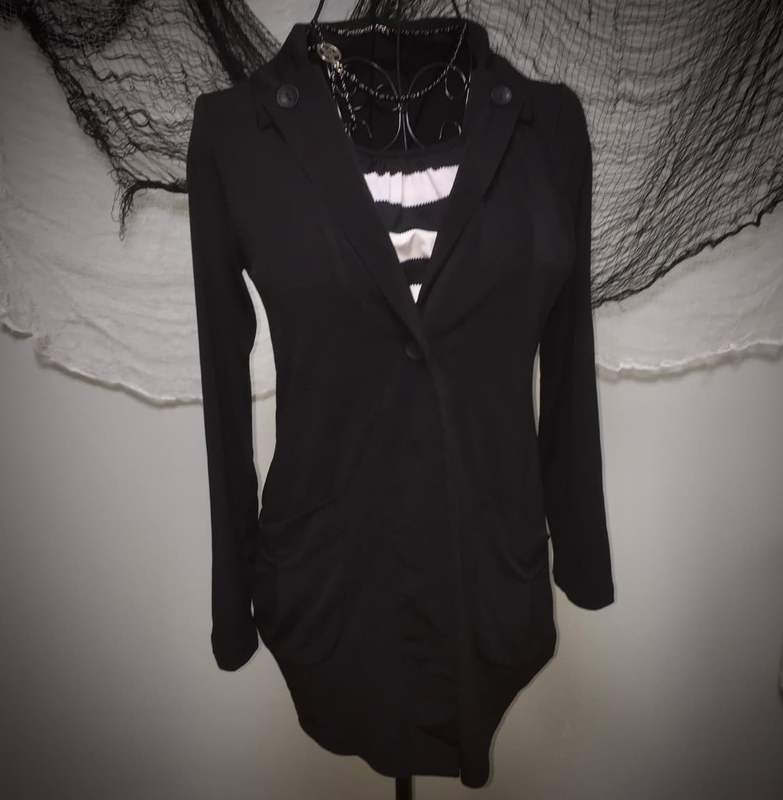 Goth stripe jacket dress set 상품이미지5