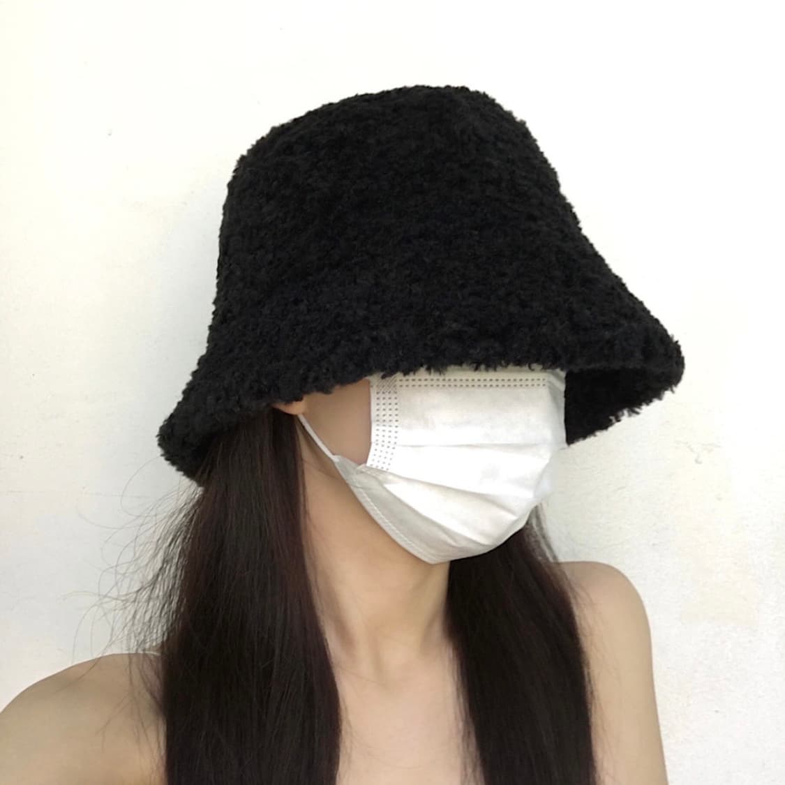 블랙 양털 뽀글이 버킷햇 상품이미지2