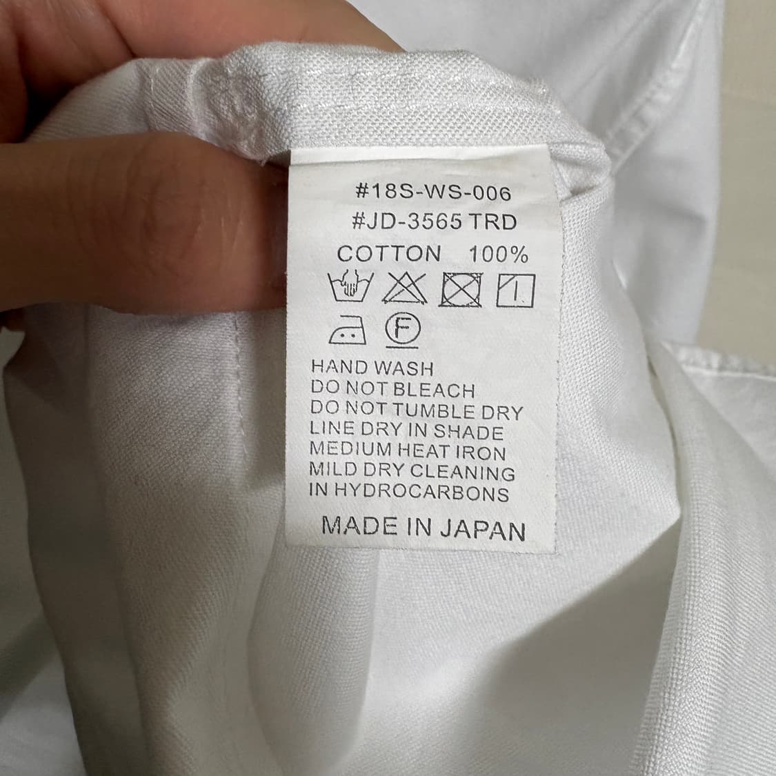 단톤 JAPAN MADE 코튼 밴드카라 셔츠 / 화이트, 36 상품이미지8