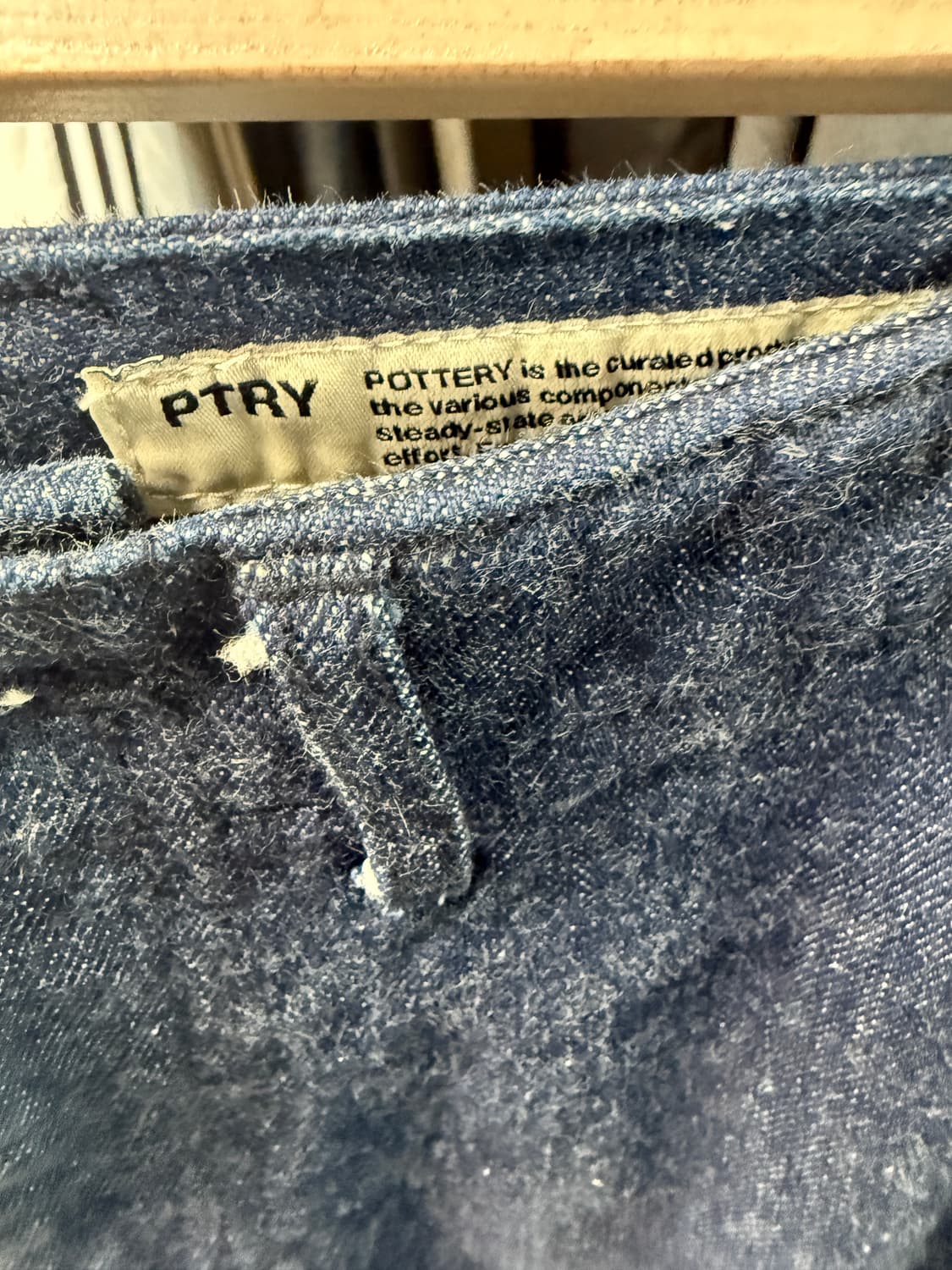 포터리 원워시드 데님(1사이즈, 미드블루) 상품이미지3