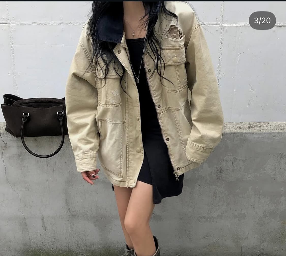 더오유 VINTAGE BRUSH-WASH WORK JACKET (택포) 상품이미지2