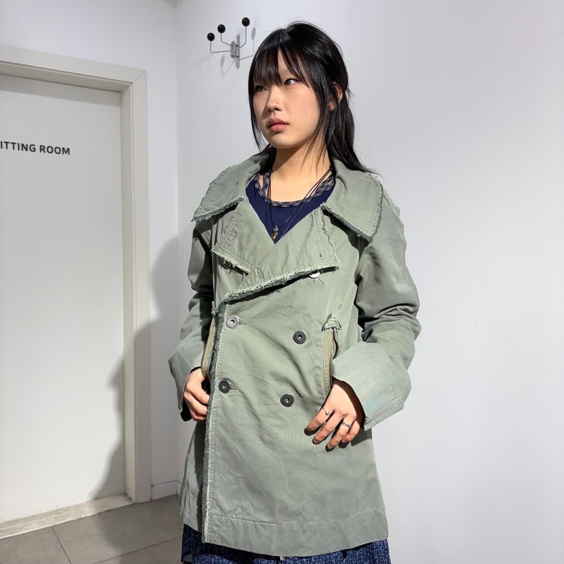 디젤 그런지 더블 코트 자켓 상품이미지1