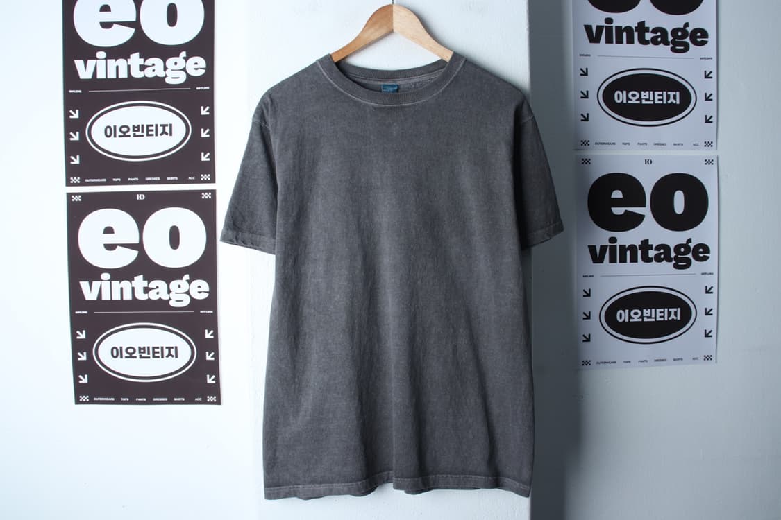 (L) 굿온 반팔 티셔츠 피그먼트 그레이 무지 일본-H32315 상품이미지2