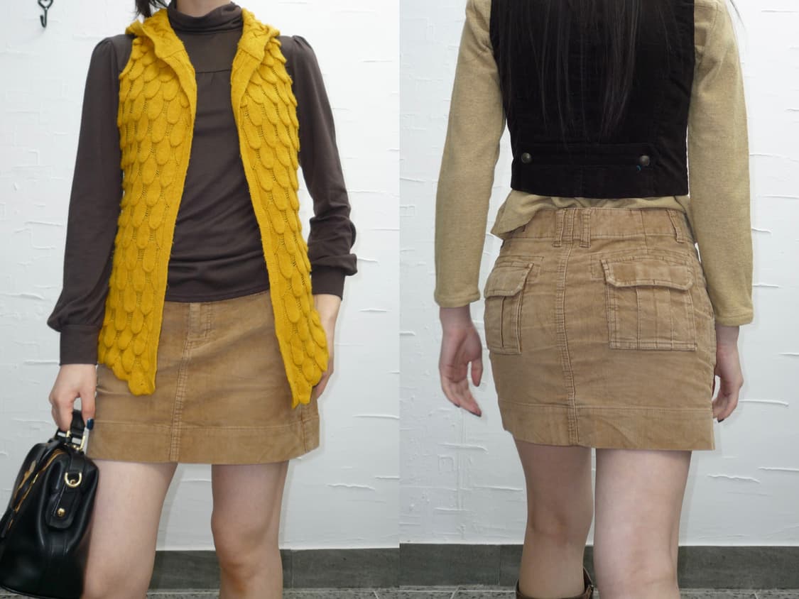 Ivory suede mini skirt 상품이미지2