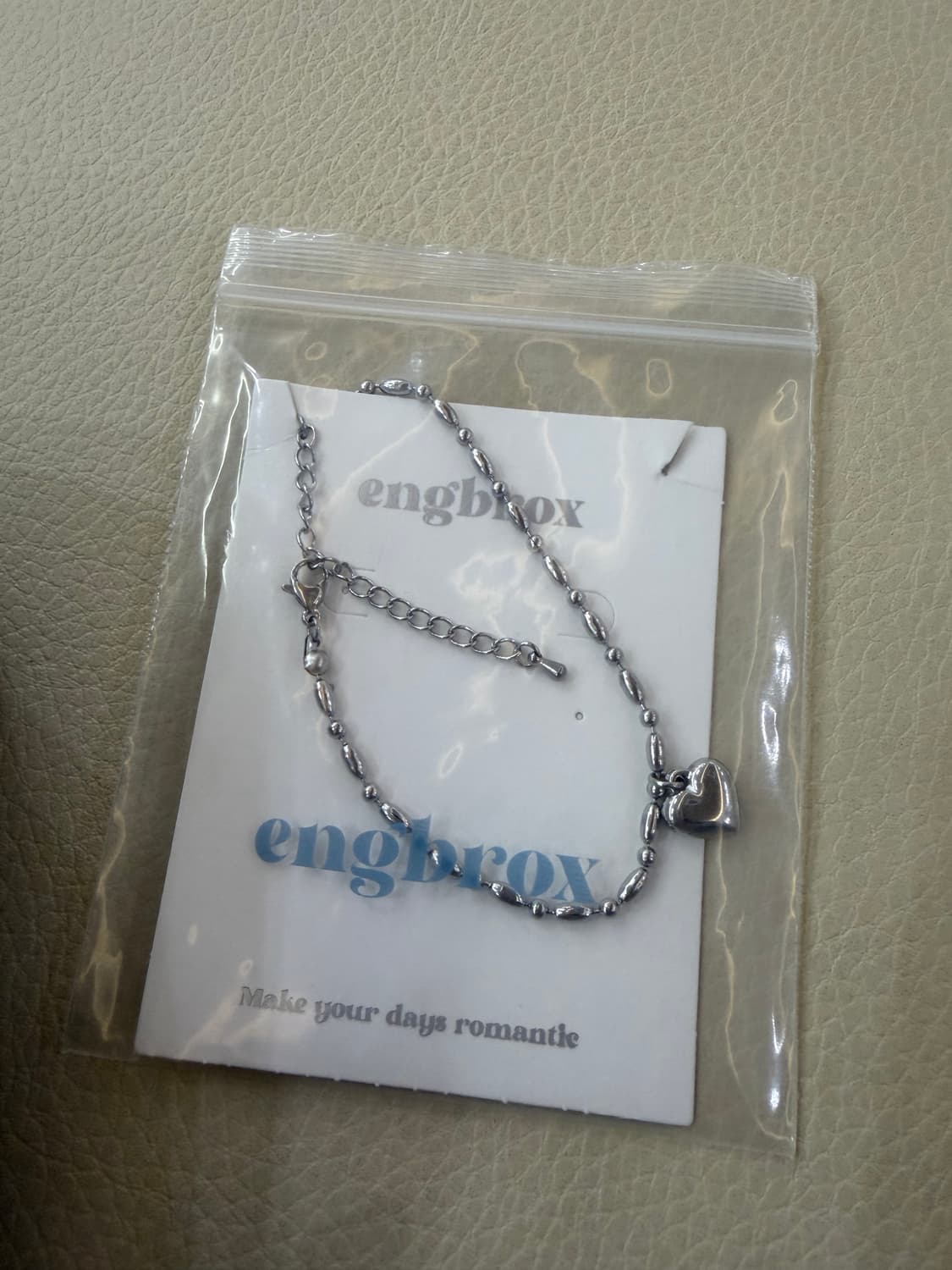 미착용) 앵브록스 하트 팬던트 체인 팔찌 상품이미지5