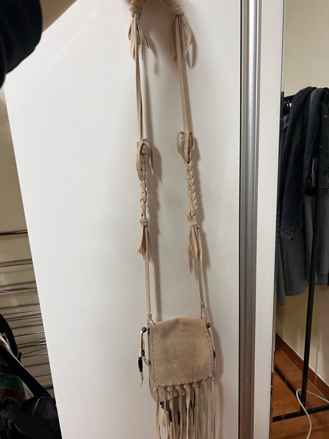 빈티지 더티냅 보헤미안 가방 화이트 상품이미지5