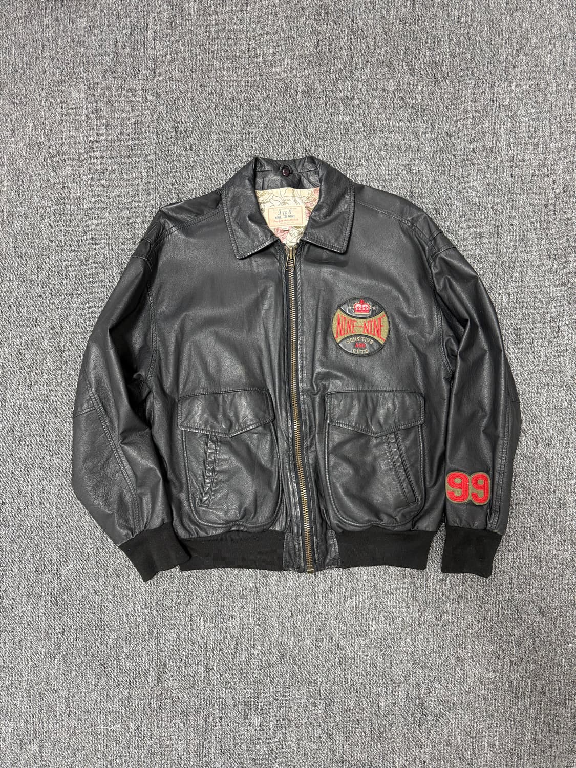 80's cow leather jacket   상품이미지1