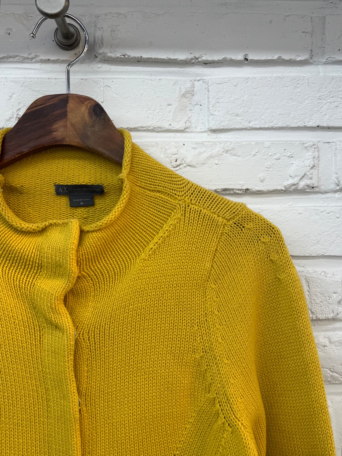 아르마니 익스체인지 백로고 옐로우 가디건 상품이미지5
