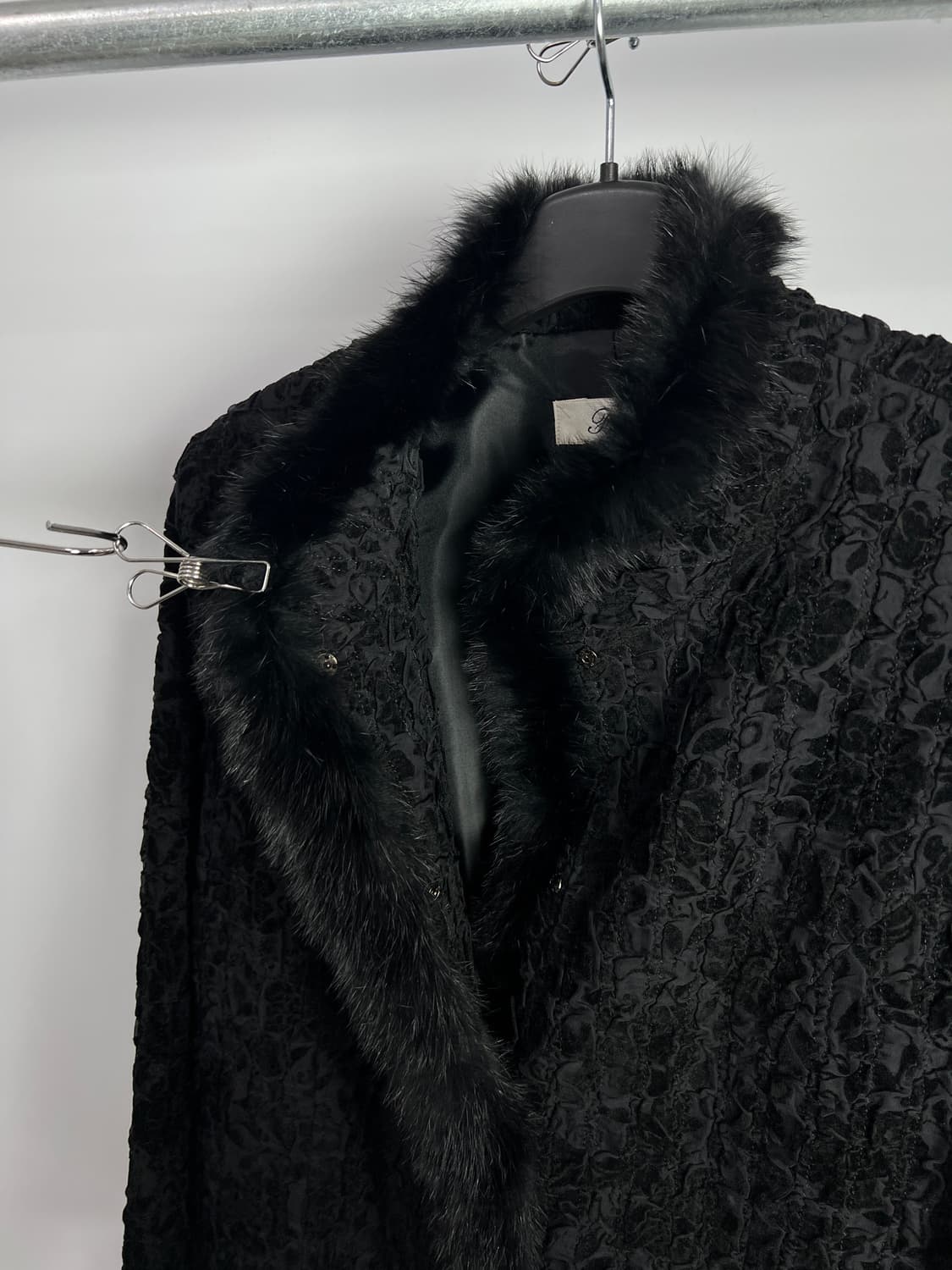 빈티지 퍼 디테일 주름 자켓 상품이미지3