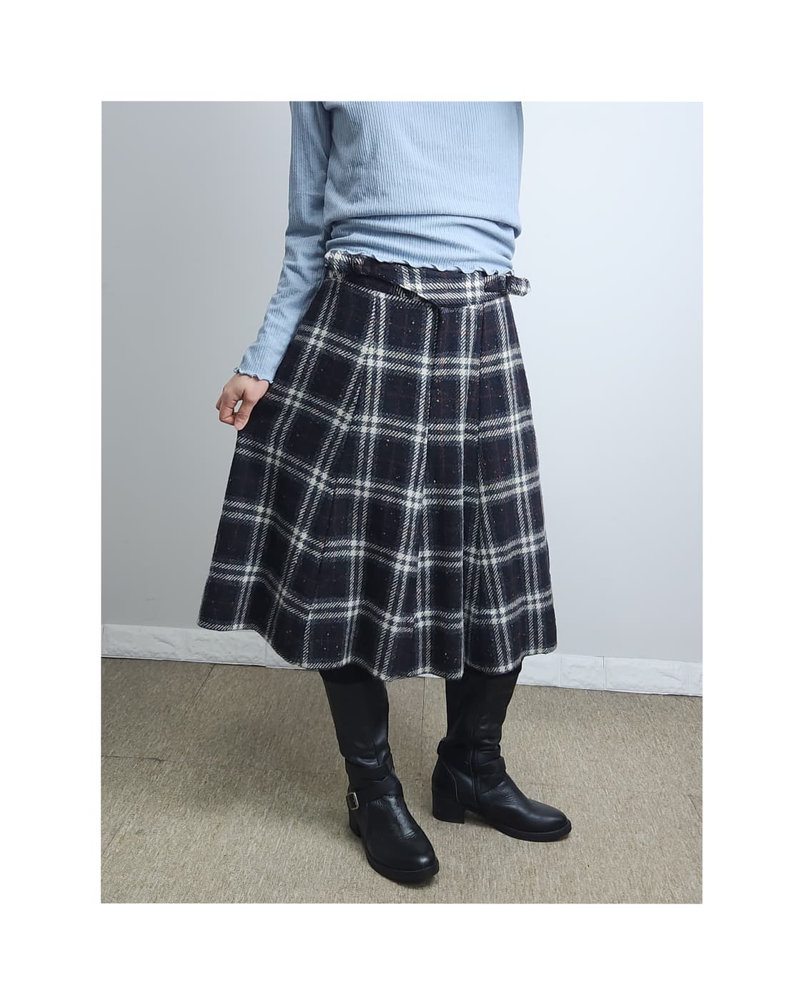 체크 버클 스커트 상품이미지1