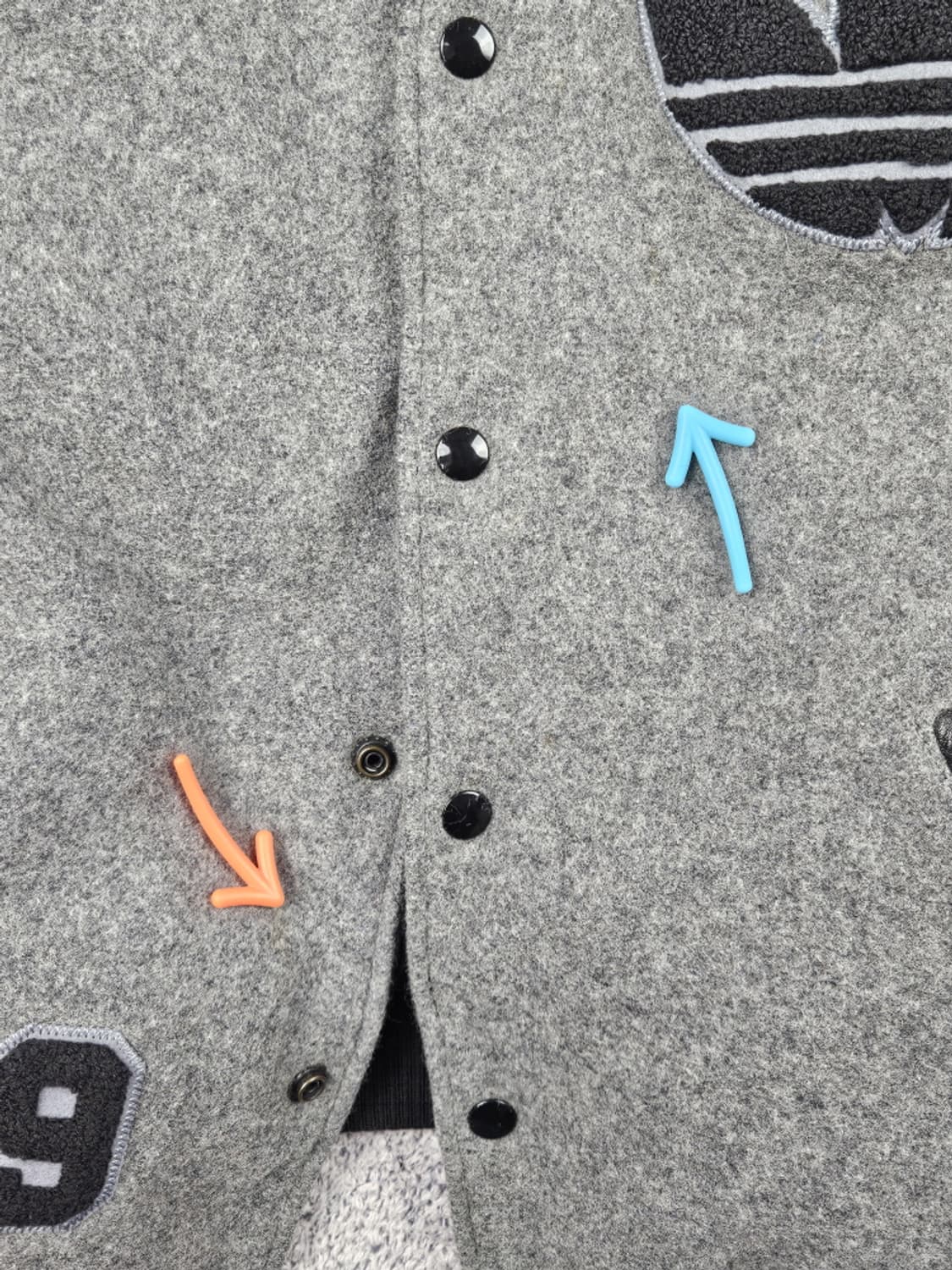 아디다스 바시티 레터맨 가죽 배색 울 자켓 ( S ) / 10086 상품이미지7