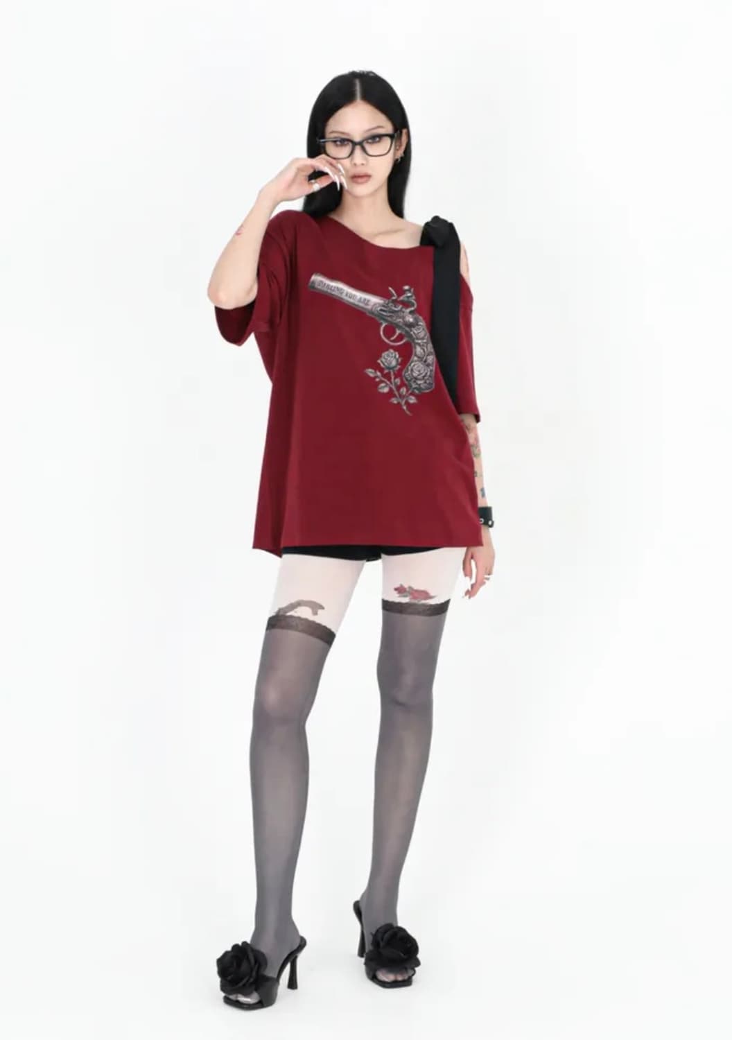 달링유어배드 RIBBON ROSE PISTOL TEE  상품이미지3