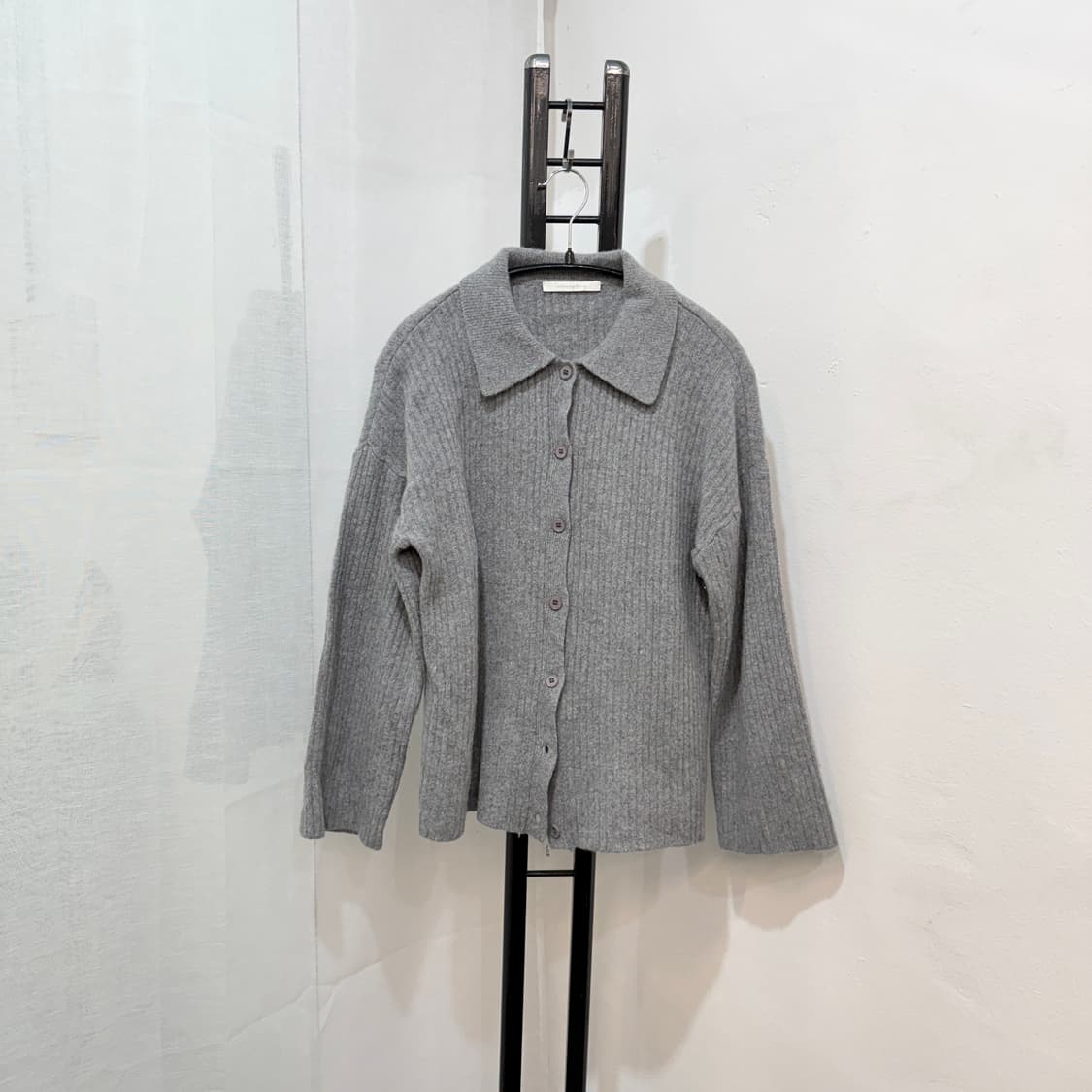 츄니토리 캐시미어 울 카라 단추 긴팔가디건 4070 상품이미지1