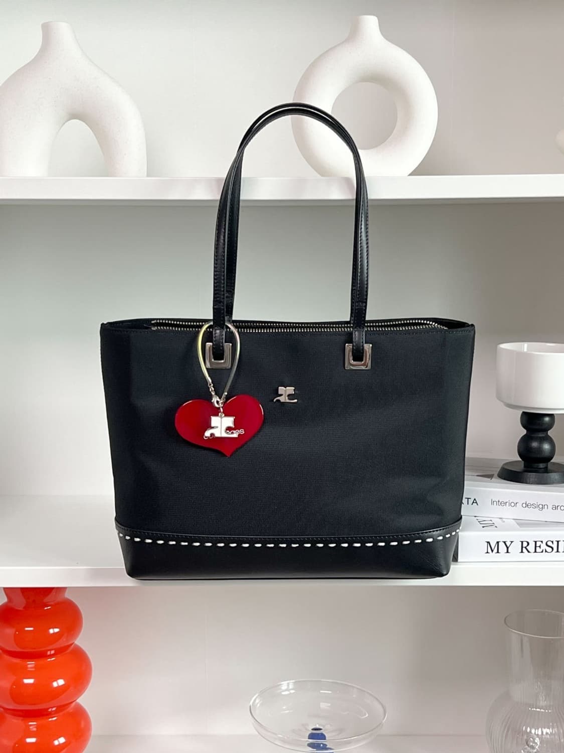 courreges / 꾸레쥬 블랙 패브릭 숄더백 상품이미지1