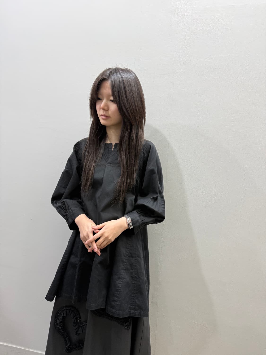 꼼데가르송 올 블랙 코튼 블라우스 상품이미지1