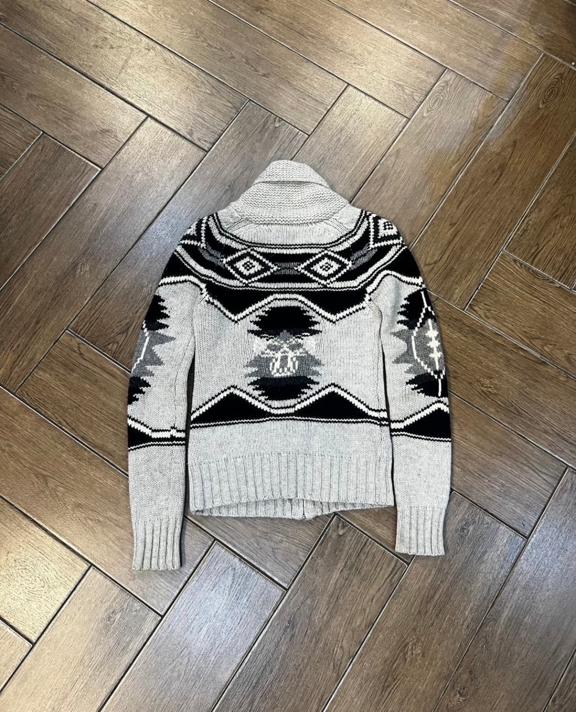 그레이 패턴 니트 집업 (참도 달려있어요) 상품이미지3