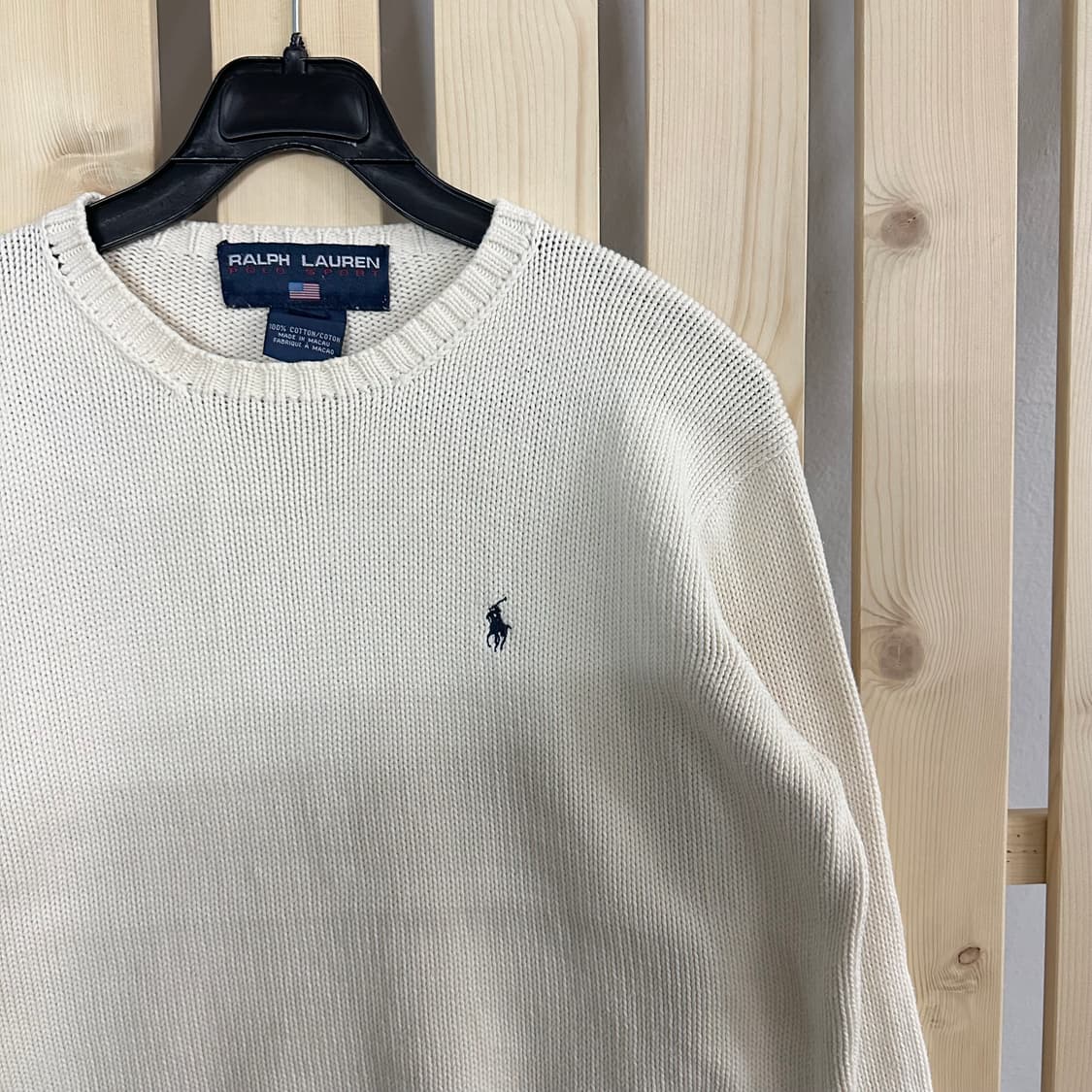 (S) 랄프로렌 아이보리 라운드 니트 상품이미지4