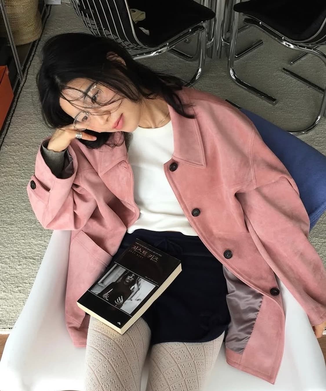 모데스트무드 런던 스웨이드 자켓 핑크 상품이미지1