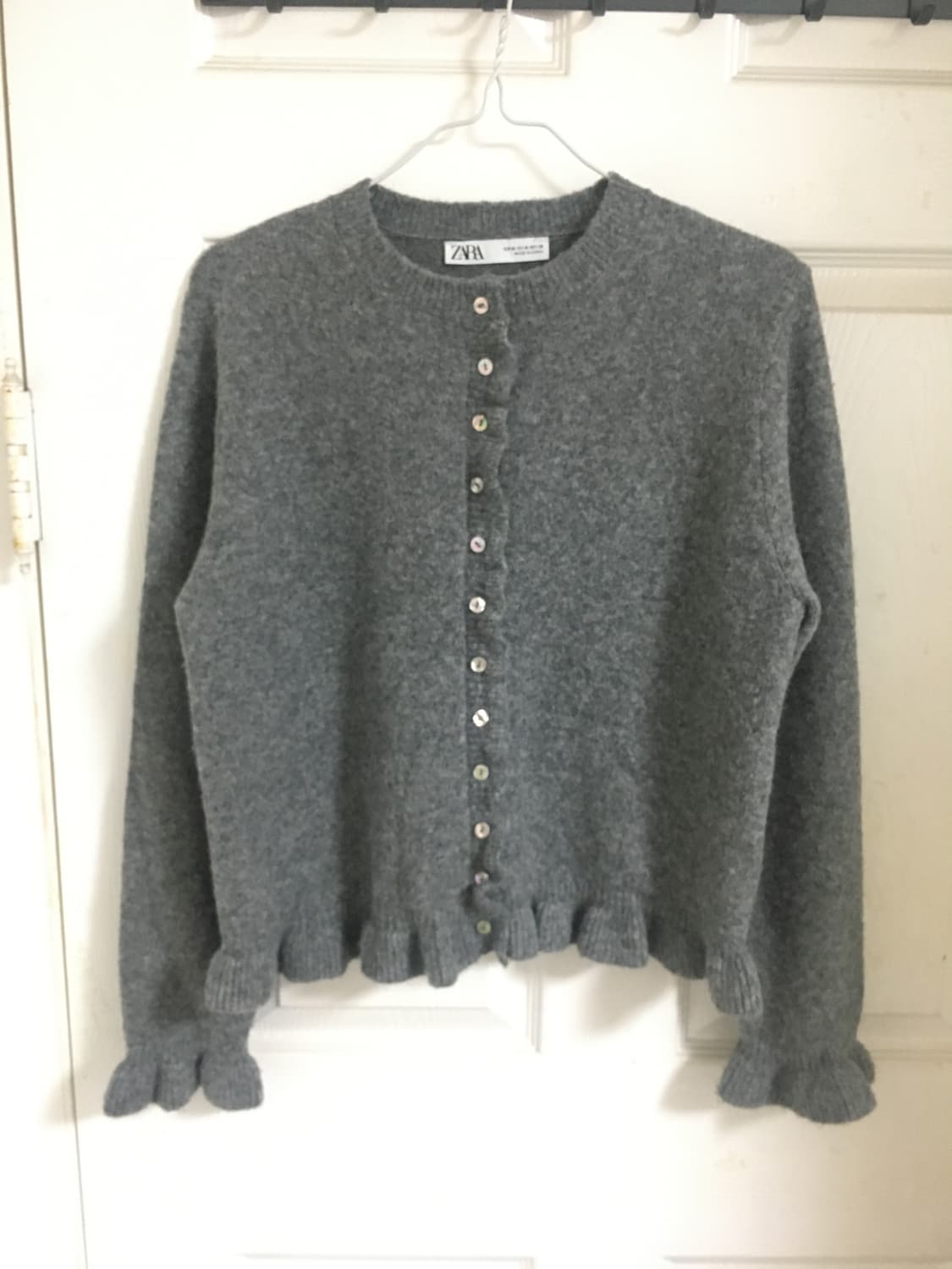 자라 회색 프릴 가디건 상품이미지1