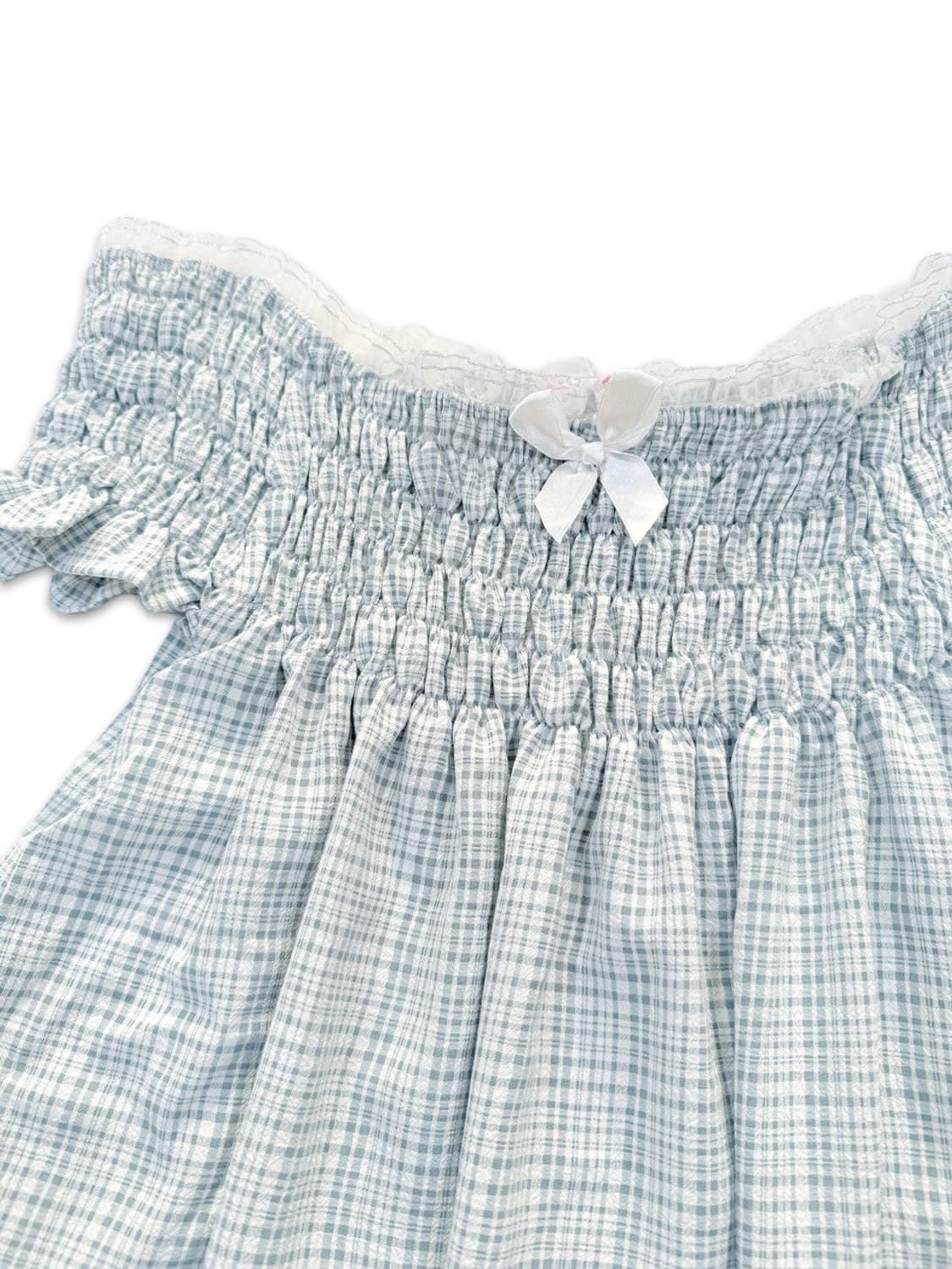 빈티지 스카이 체크 2way 블라우스 상품이미지4