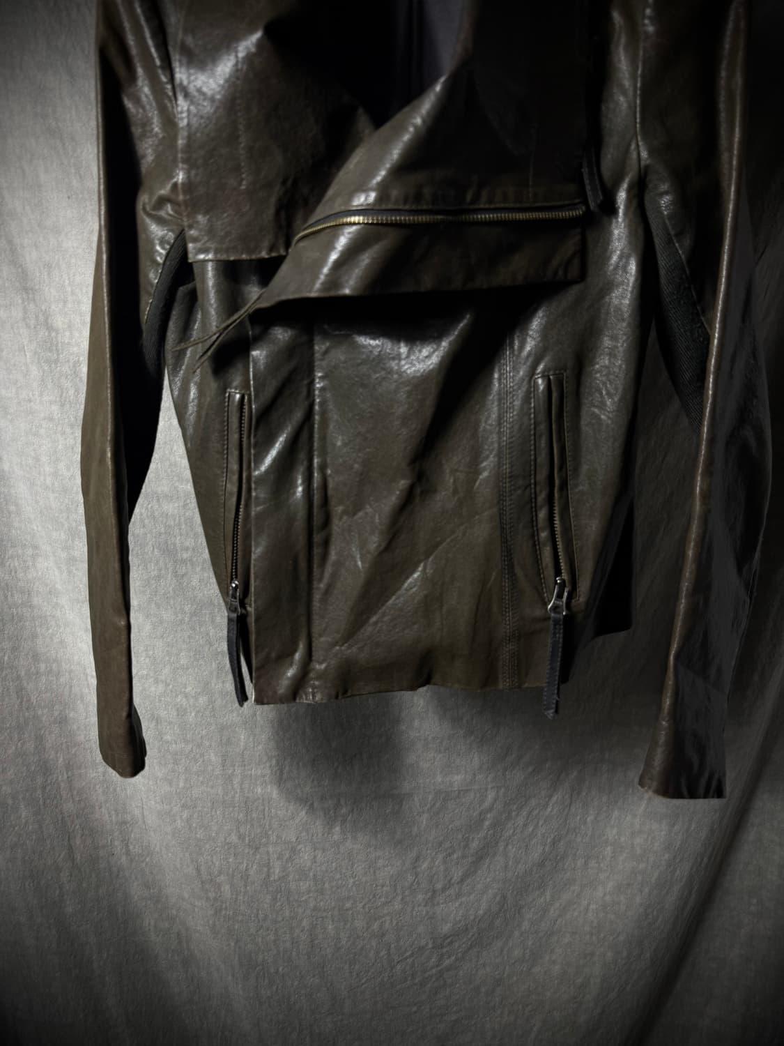 비대칭 라이넥 양가죽 자켓 상품이미지3