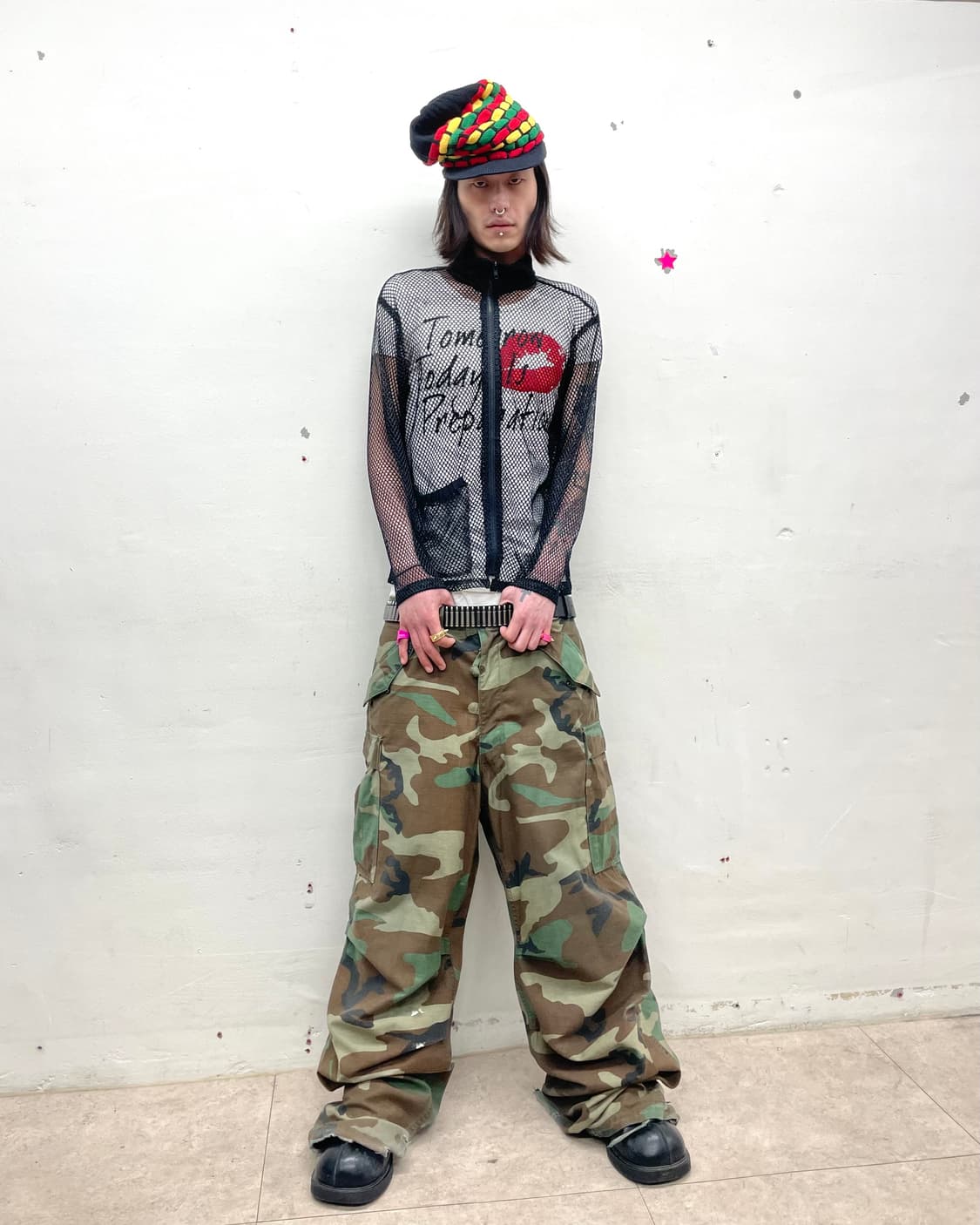 black mesh pocket zip-up 상품이미지6