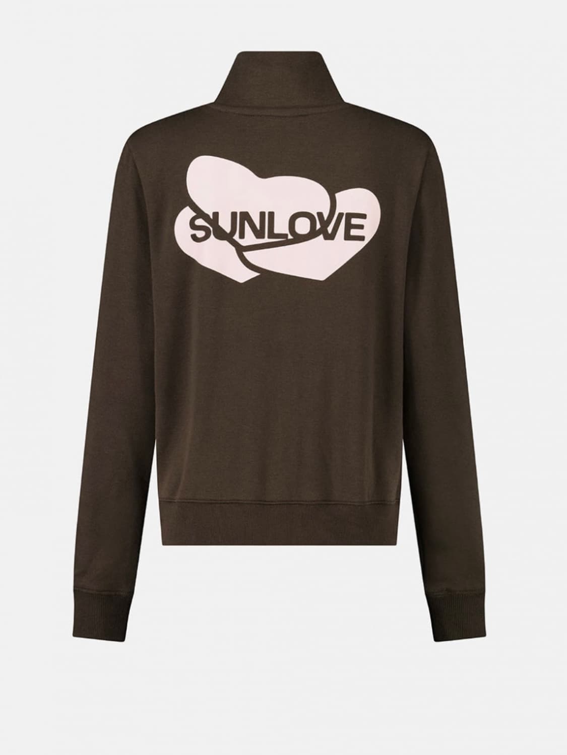 썬러브 Heart Half Zip Sweatshirt Brown 상품이미지2