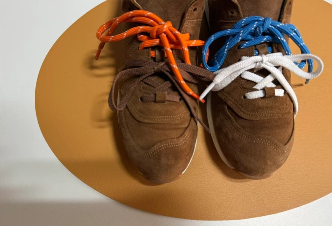 브라운 스웨이드 소가죽 스니커즈 상품이미지2