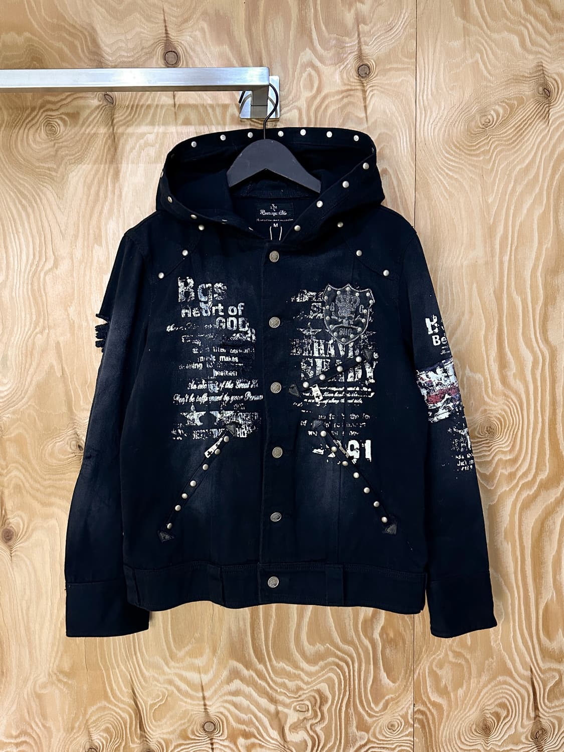 Bernings Sho 고스 펑크 리벳 데님 자켓 상품이미지3