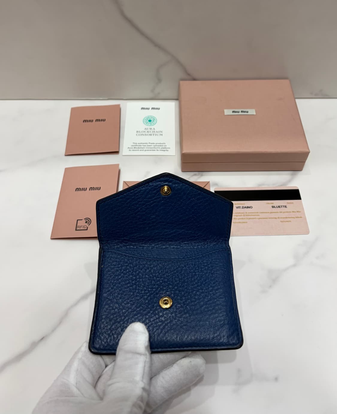 [정품] 미우미우 블루 카드지갑 상품이미지4
