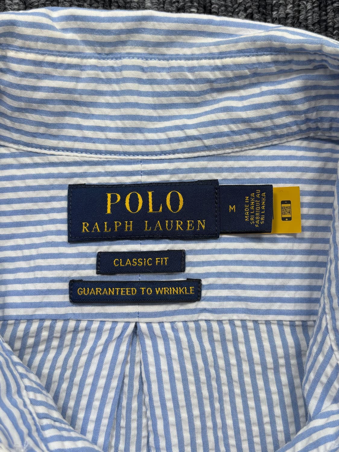 폴로 블루 클래식 핏 시어서커 스트라이프 셔츠 상품이미지6