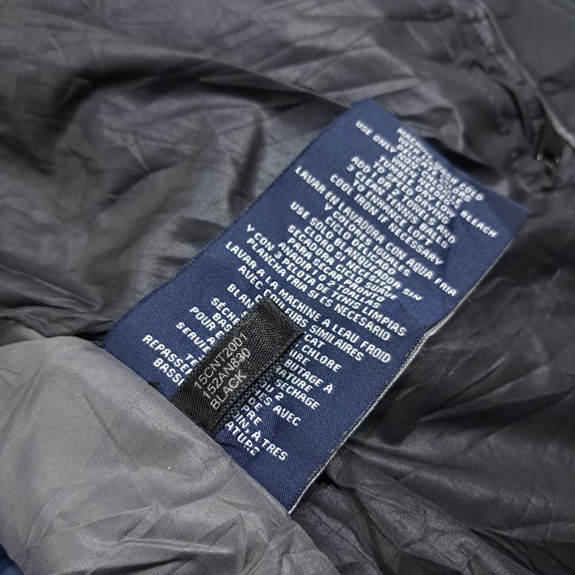 CL399 XL 타미힐피거 90s 나일론 퀼팅 블랙 자켓 아우터 상품이미지7