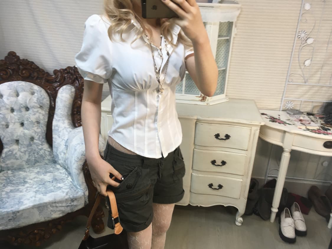 Jpn vintage white ruffle pintuck blouse 상품이미지3