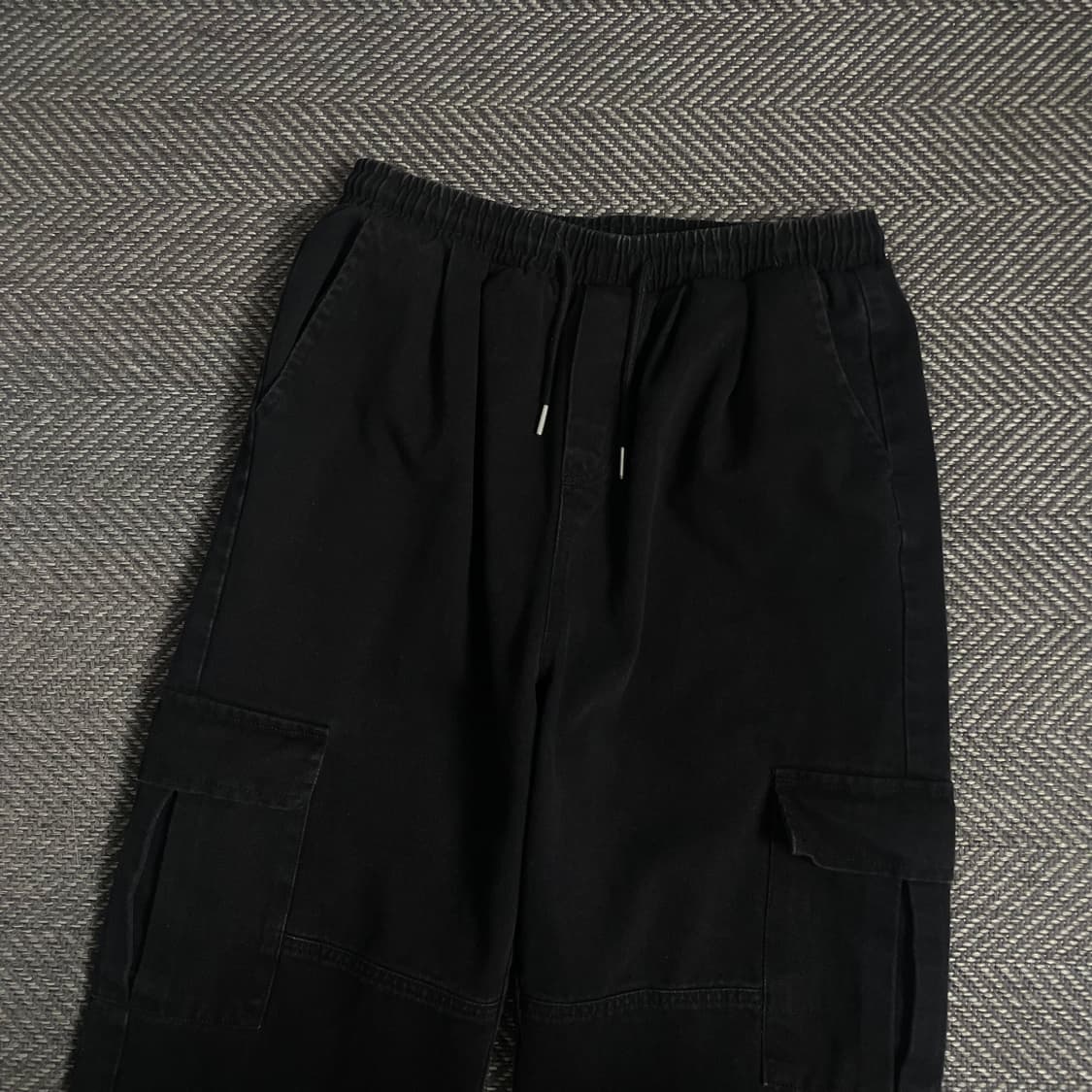 빈티지 루즈핏 데님 카고 팬츠 블랙o 4838 상품이미지3