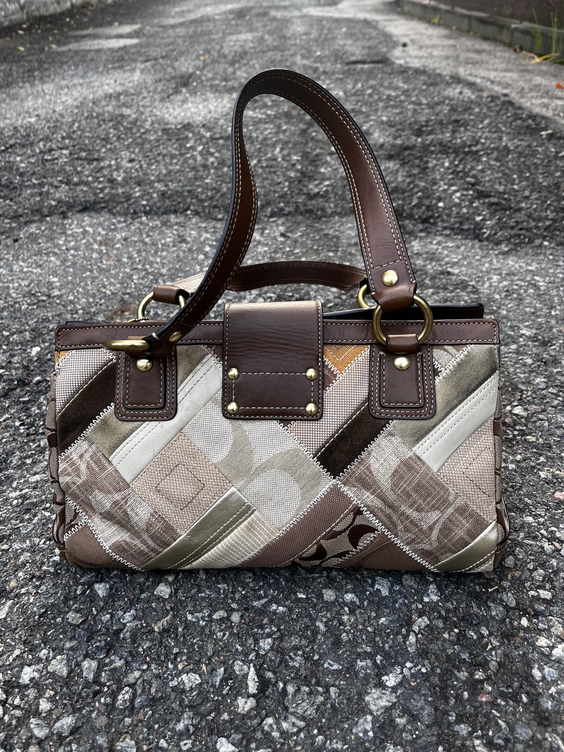 빈티지 코치 패치워크 숄더백 상품이미지3