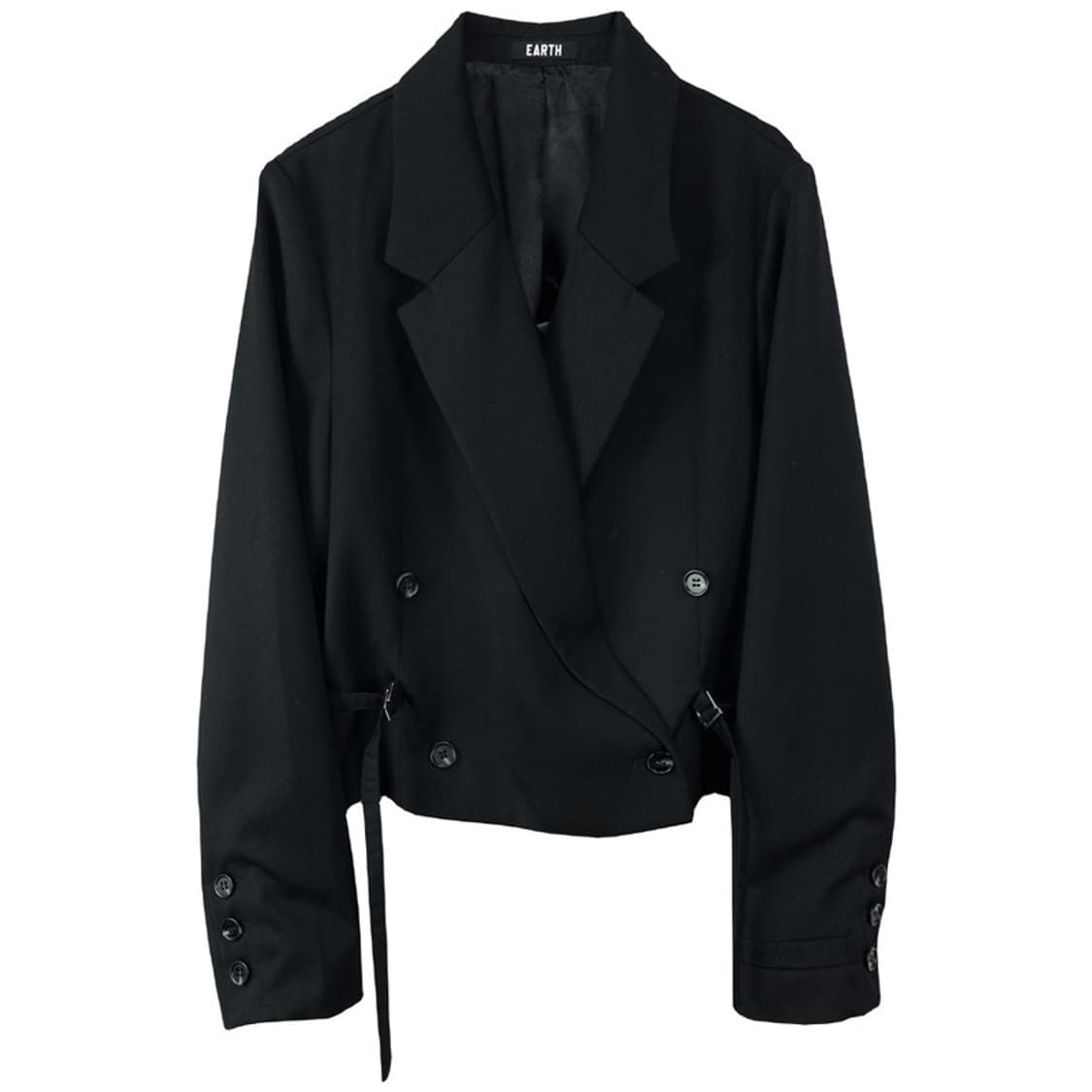 [배드블러드] 오버핏 더블 브레스트 블레이저 자켓 블랙 M19906 상품이미지2