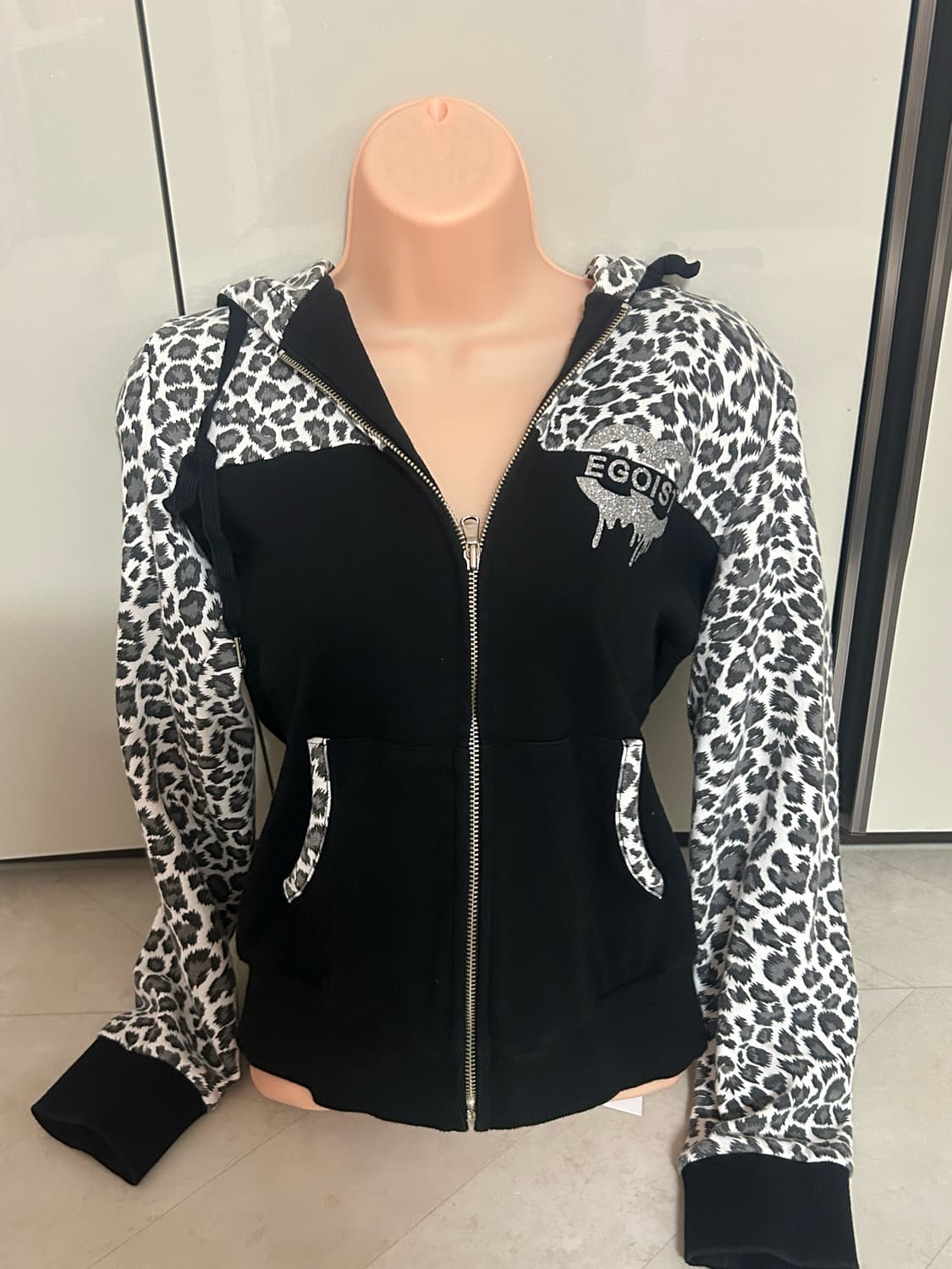 착샷 있음)에고이스트 호피 레오파드 후드집업 오네 갸루 상품이미지2