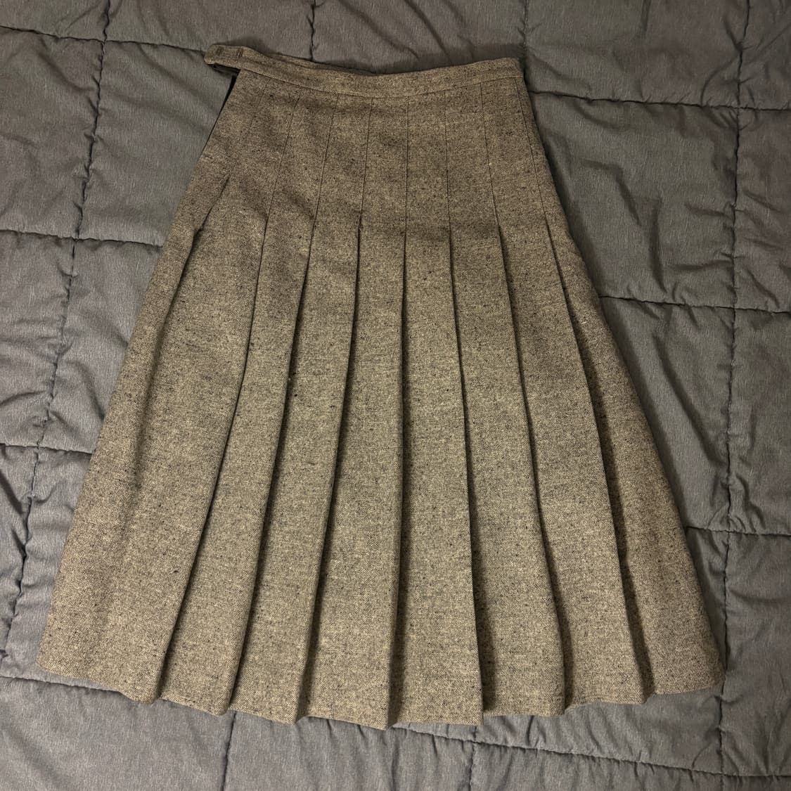 버버리 울 그레이 회색 플리츠 롱 스커트 상품이미지4