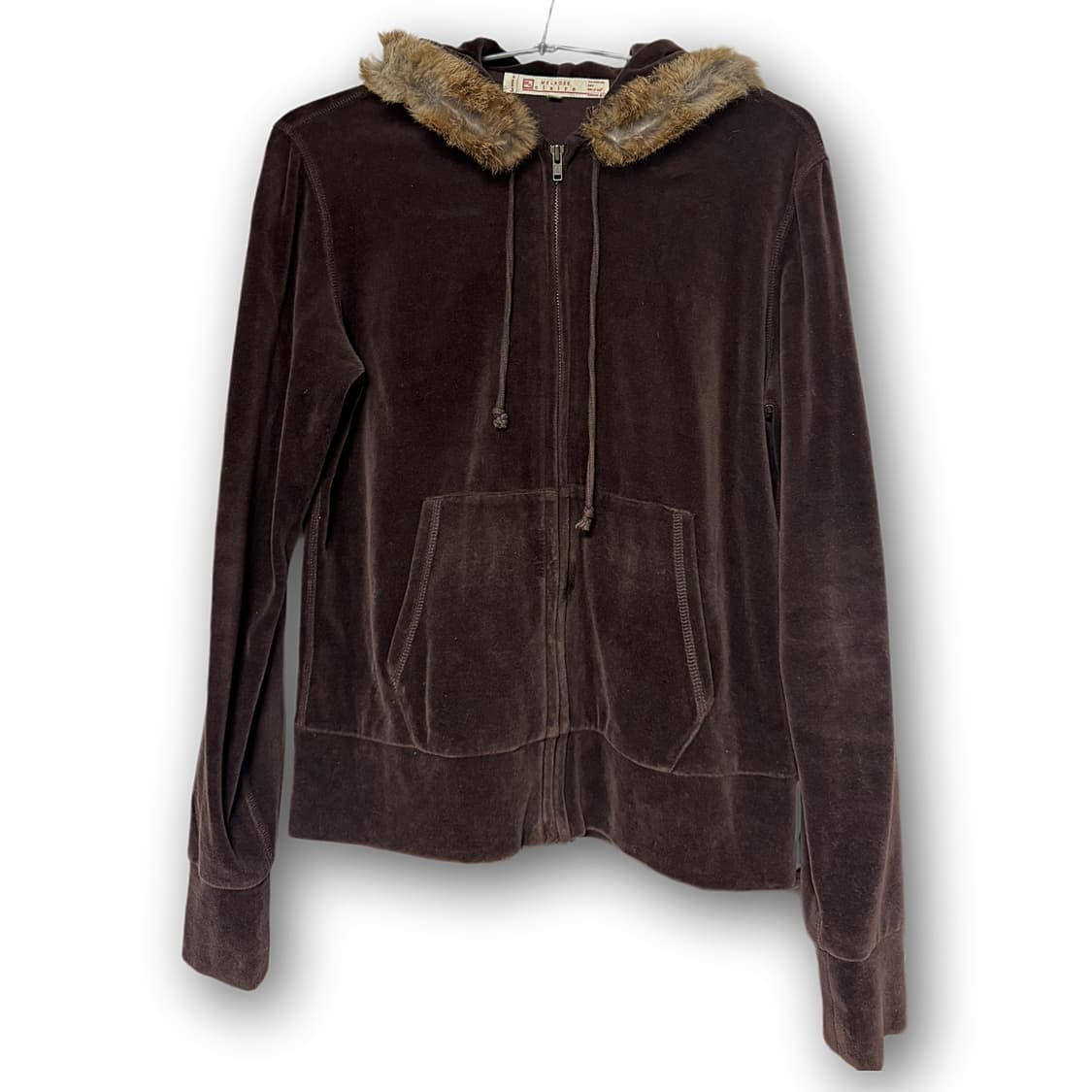 Vintage Brown fur hooded zip 상품이미지4