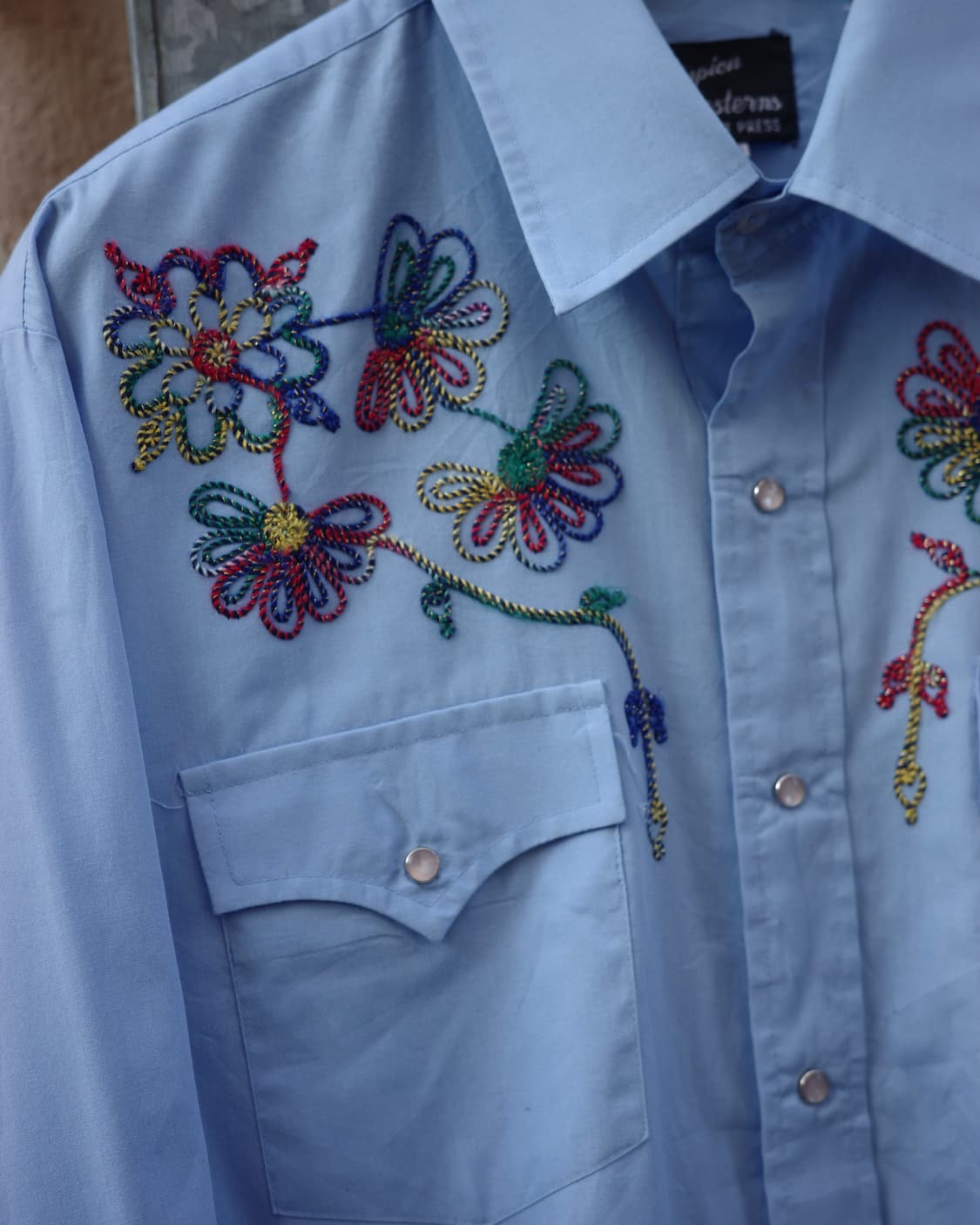 70‘s Champion Westerns 플라워 자수 웨스턴 드레스셔츠 상품이미지4