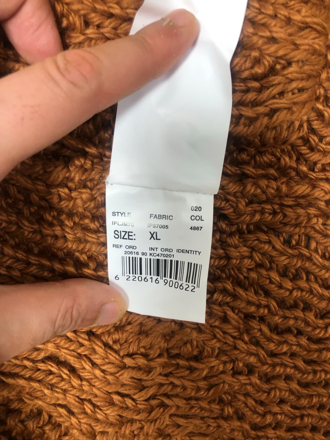 오렌지색상 니트집업 새 상품 XL 105 상품이미지4