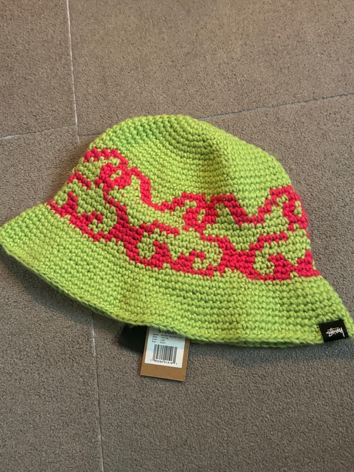 스투시 SS 니트 버킷햇 라임 새상품 상품이미지1