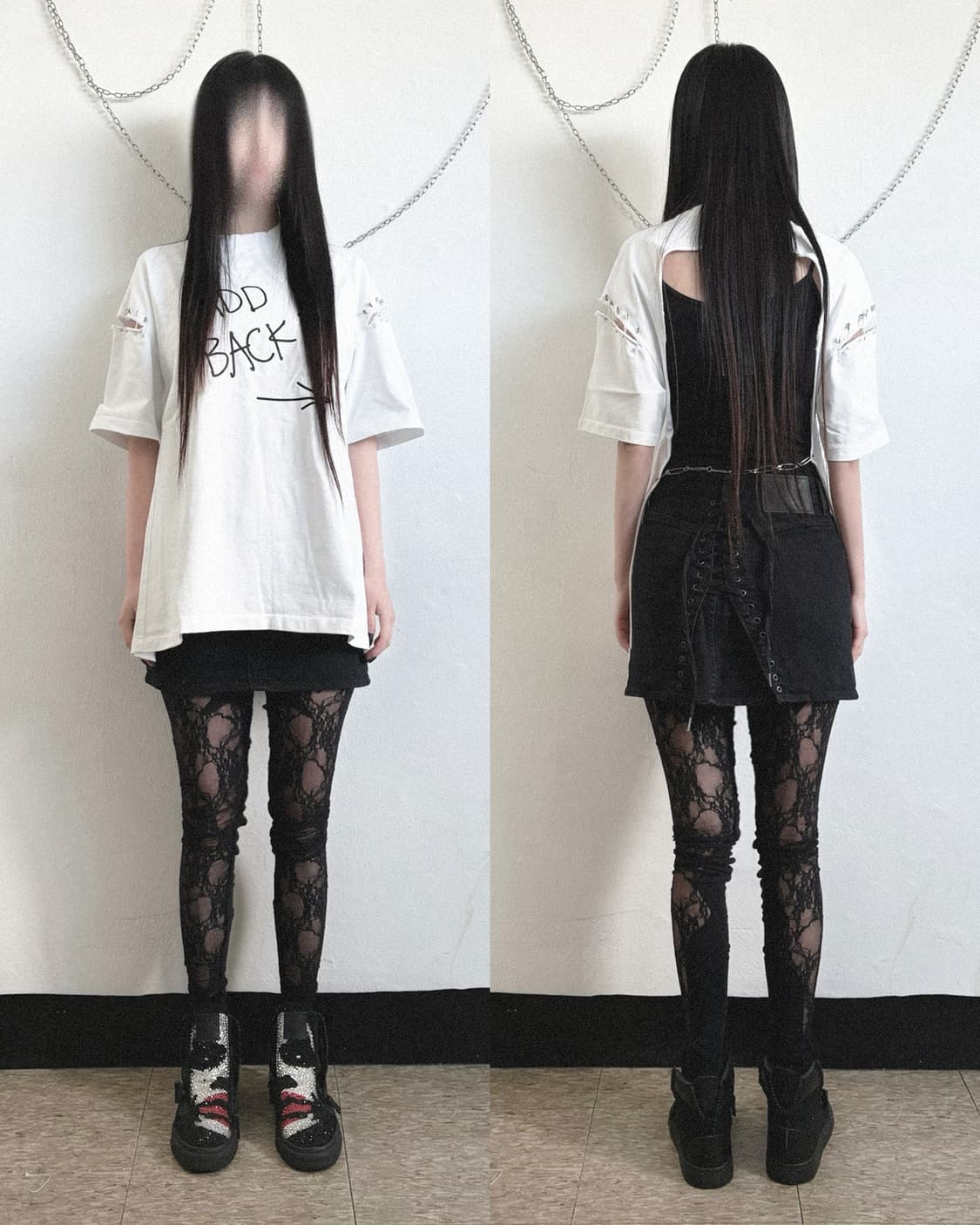 히스테릭글래머 슈레이스 미니스커트 상품이미지3