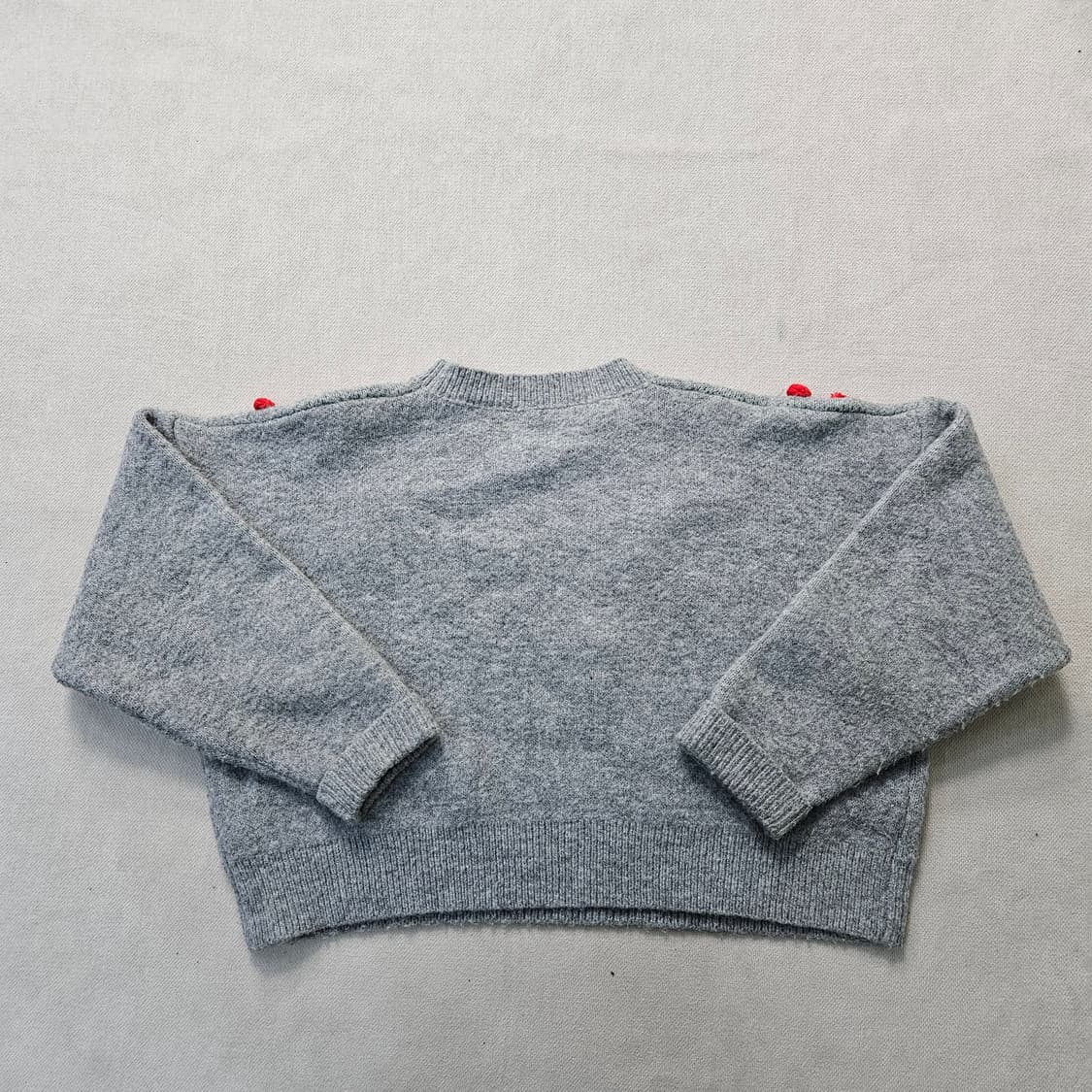 실측확인 빈티지 여성 체리자수 크롭 니트 0323Y 상품이미지2