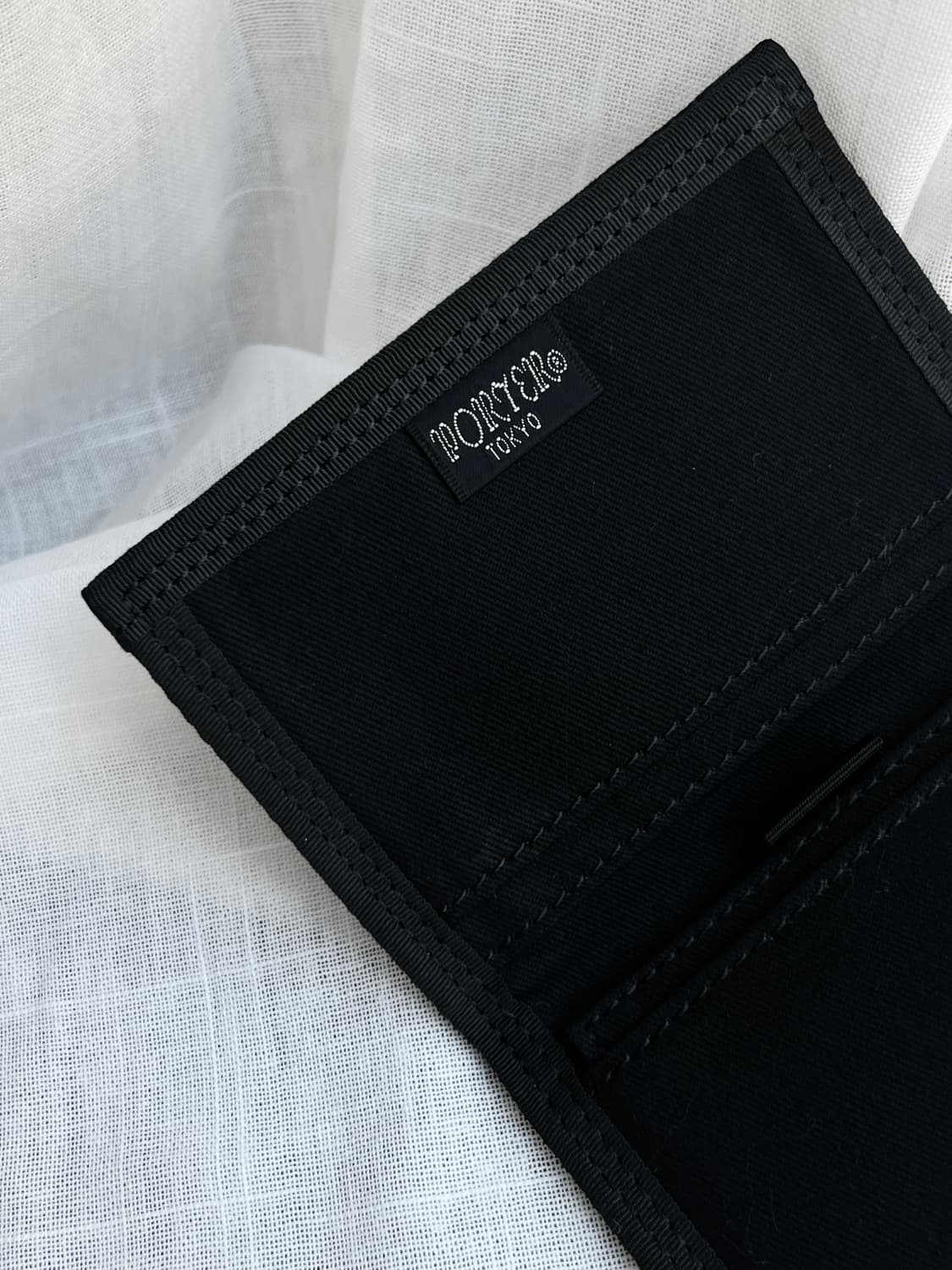 Porter 포터 스트라이프 지갑 블랙 상품이미지7