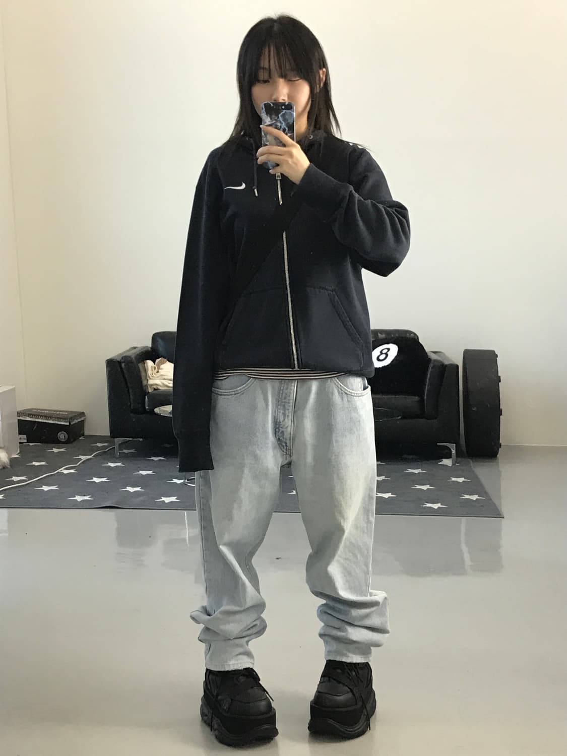 나이키 네이비 후드집업 상품이미지1