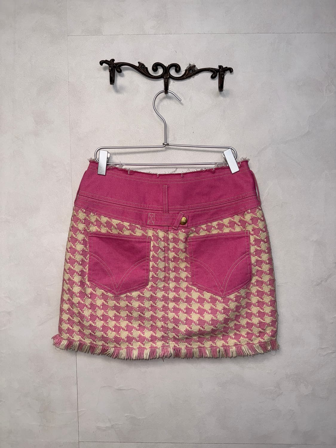 Jessi Newyork pink houndtooth tweed sk 상품이미지3