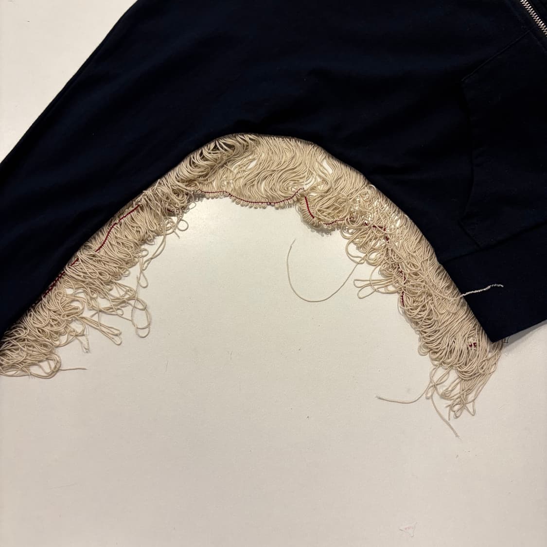 [S] 디젤 블랙 후드 집업 프린지 디테일 D893 상품이미지7