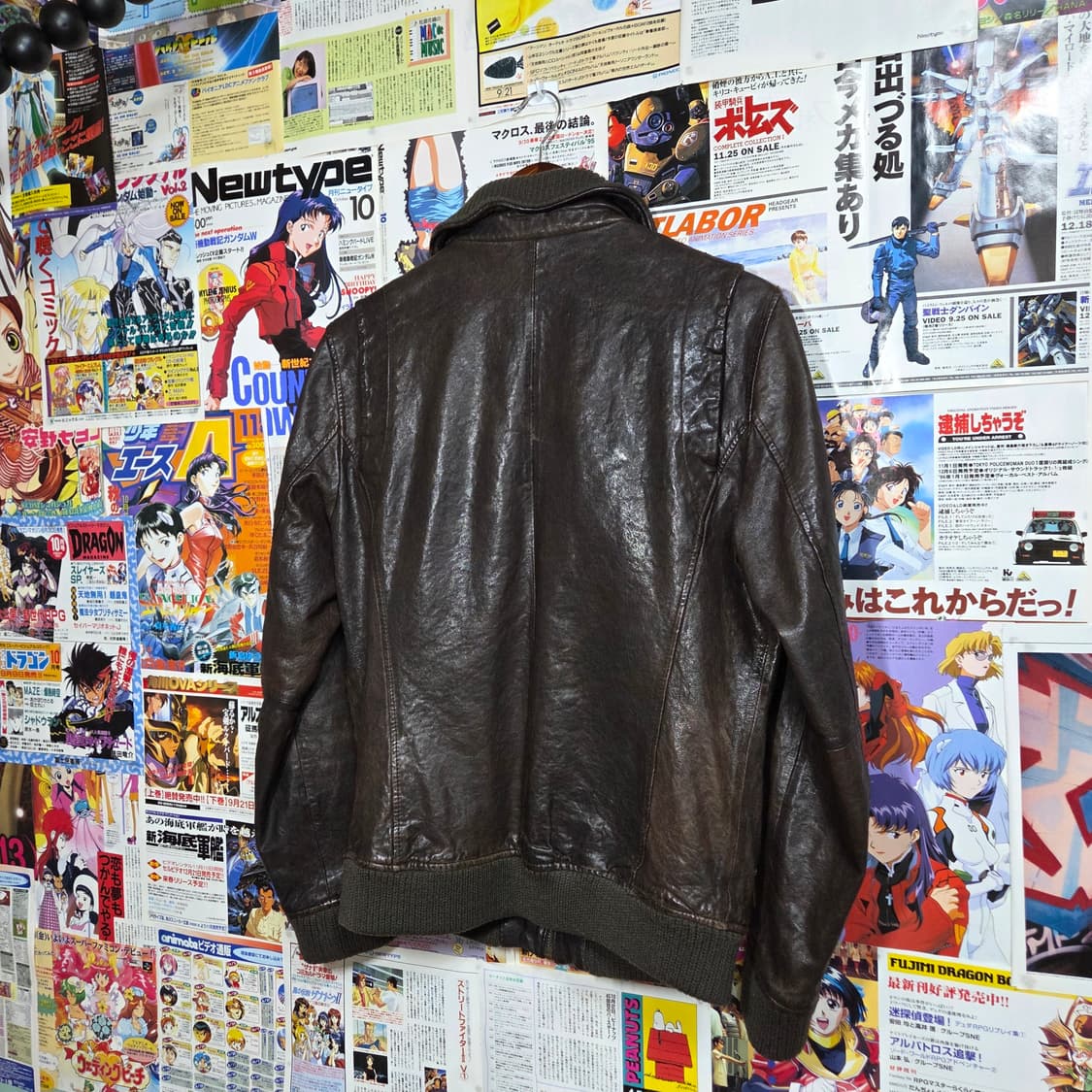 빈티지 브라운 양가죽 포켓 디테일 하이넥 자켓 상품이미지5